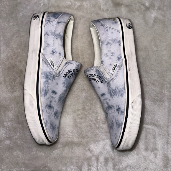 Vans X Park Project White Tie Dye Embroidered Slip On Sneaker Size W7.5 M6 - Picture 5 of 12